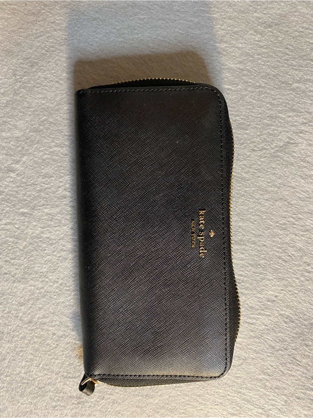 kate spade Black Zip Around Leather Wallet